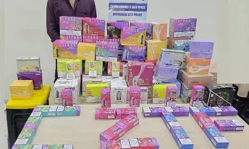 Apartment caretaker caught selling banned vapes in Saifabad; Rs 21 lakh worth e-cigarettes seized