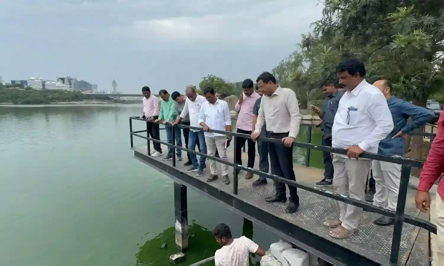 HYDRAA chief Ranganath assesses Durgam Cheruvu’s capacity to handle heavy rainwater inflows