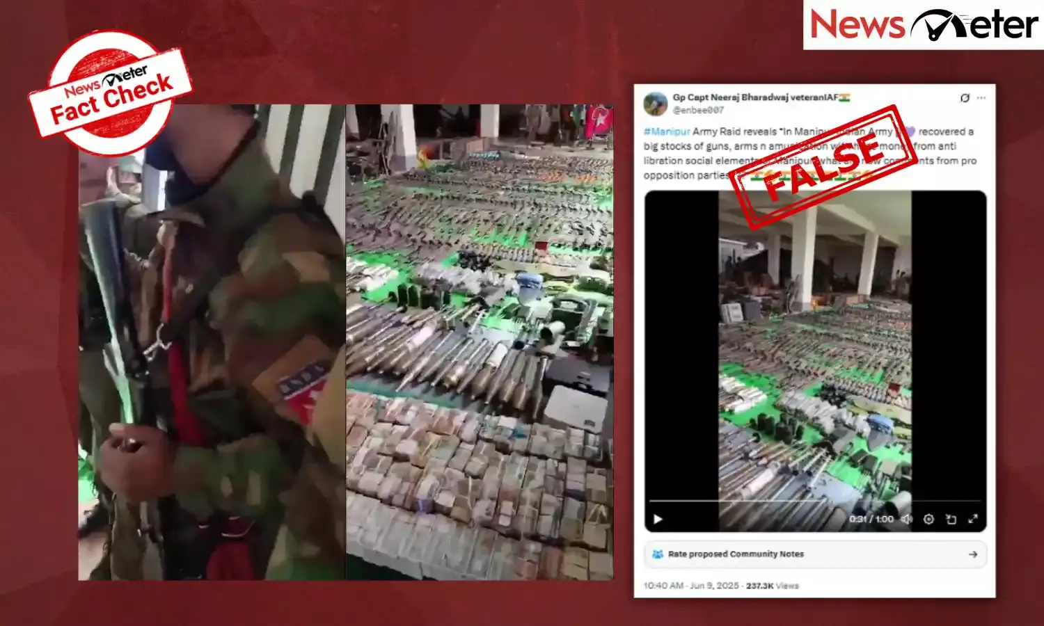 Fact Check: Indian Army seizes weapons, cash in Manipur raid on militants? No, video is from Myanmar