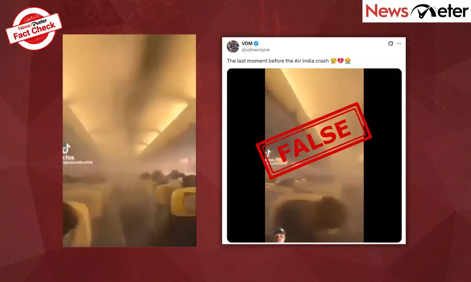 Fact Check: Air India plane crash - last moments inside the plane? No, this is an old, unrelated video