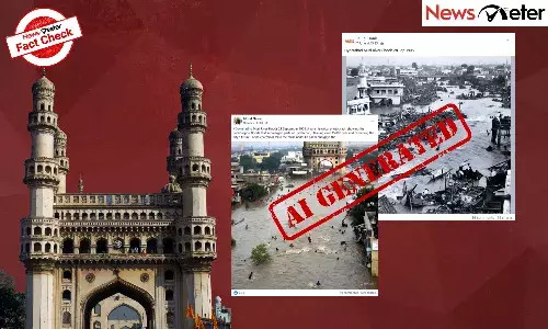 Fact Check: Rare photos show Musi River flooding Hyderabad in 1908? No, images are AI-generated