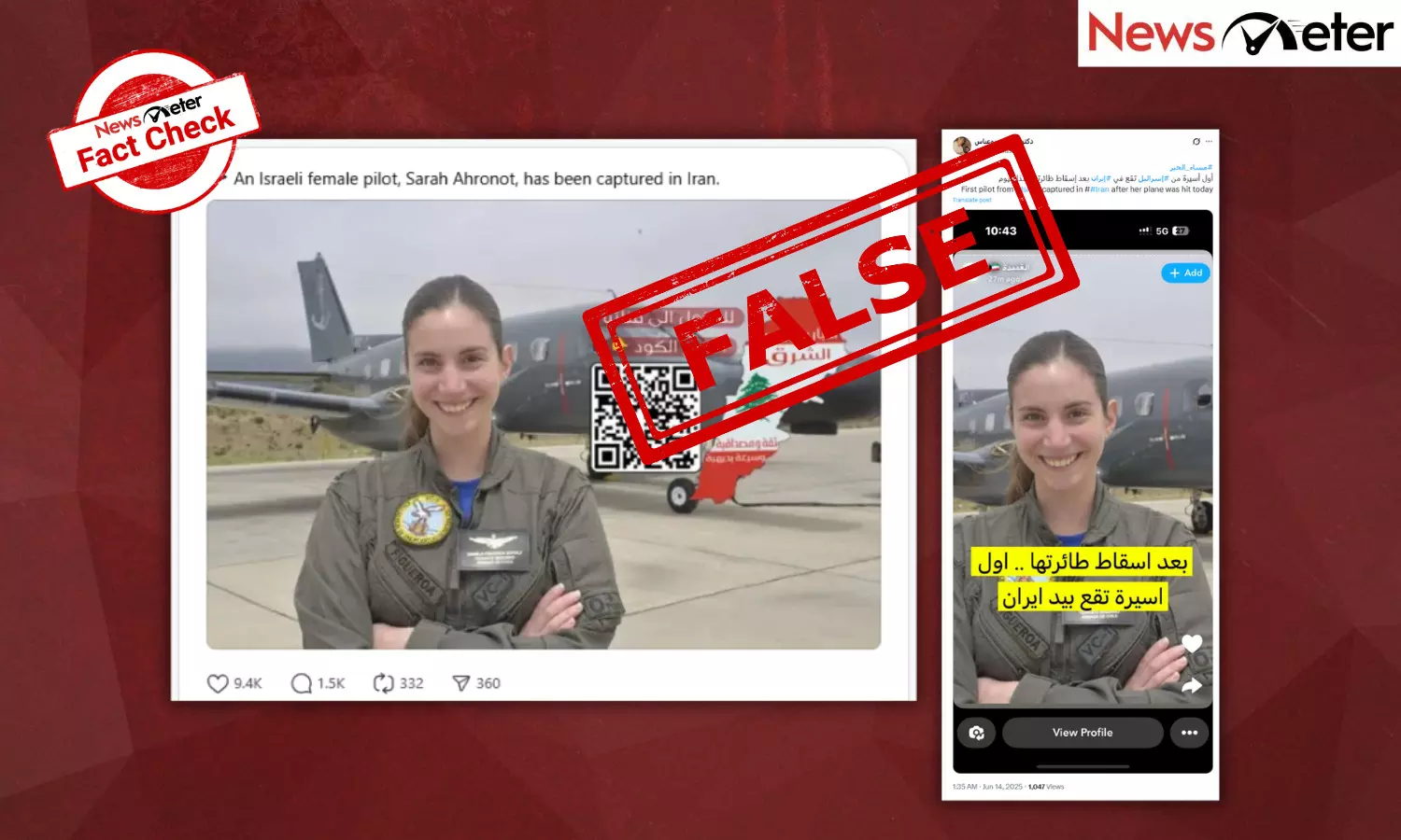 Fact Check: Female Israeli pilot captured by Iran? No, image shows a Chilean pilot Fact Check: Female Israeli pilot captured by Iran? No, image shows a Chilean pilot