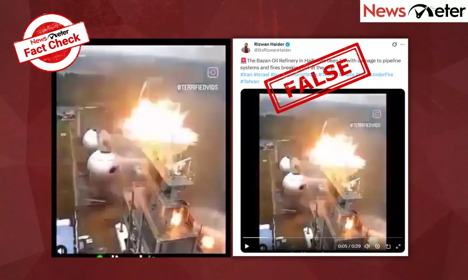 Fact Check: Bazan oil refinery in Israel’s Haifa hit by Iran? Yes, but video is old