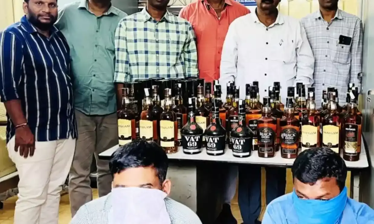 Illegal sale of defence canteen liquor in Malkajgiri, Medchal busted; 60 bottles seized
