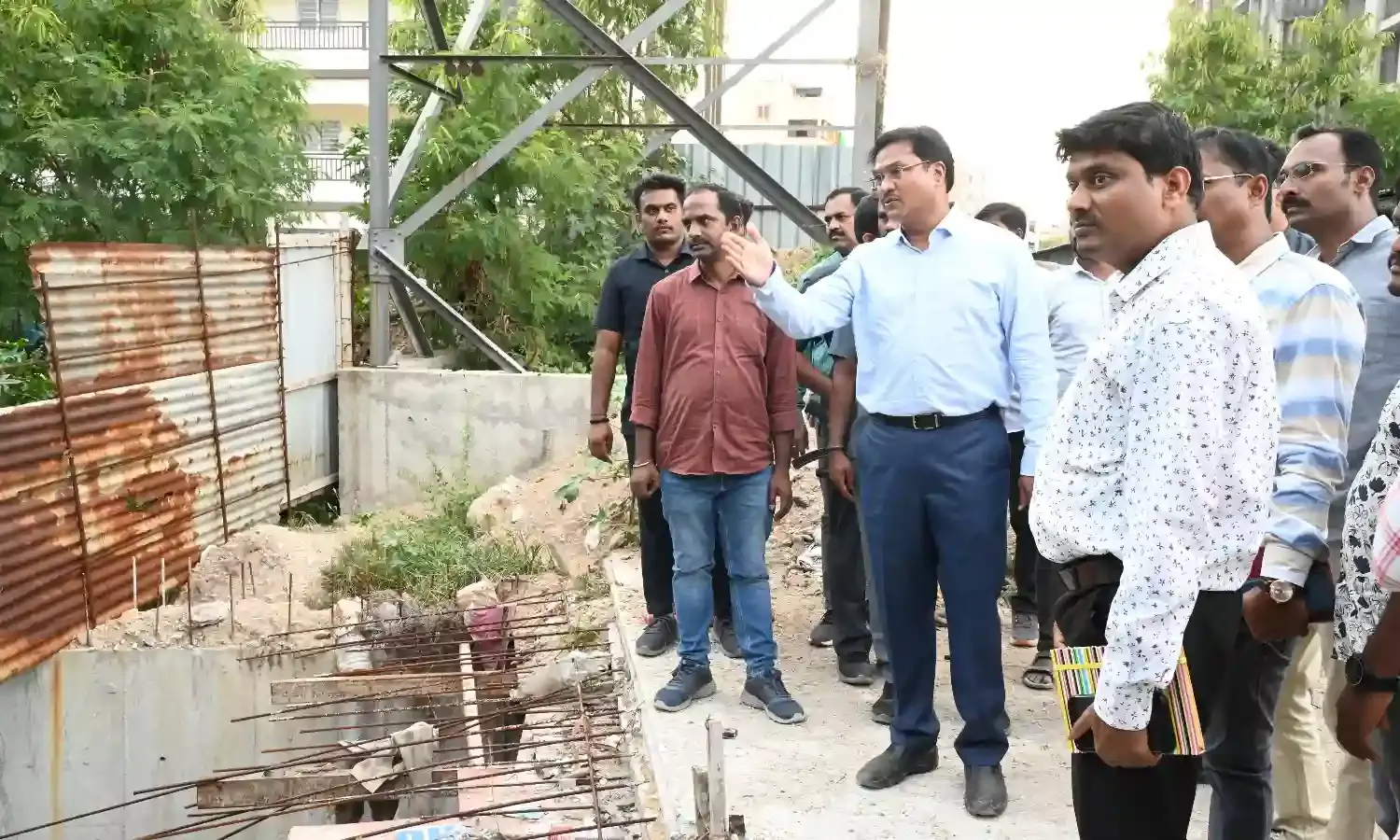 HYDRAA reviews road and drainage encroachments, disputed plots in Pocharam, Moosapet