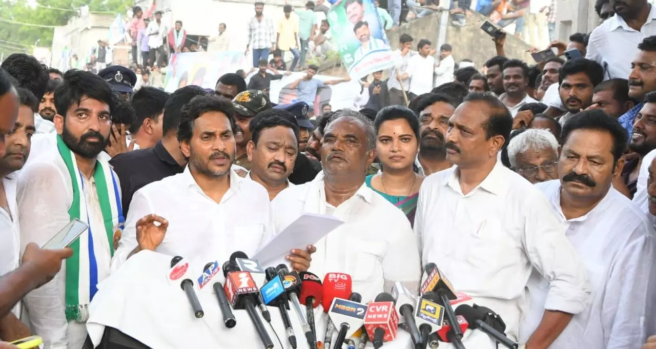 Jagan meets family of deceased YSRCP leader, claims CM Naidu is ‘targeting political adversaries’ Jagan meets family of deceased YSRCP leader, claims CM Naidu is ‘targeting political adversaries’