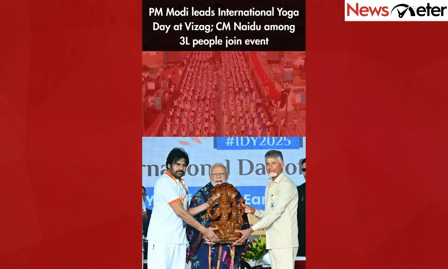 PM Modi leads International Yoga Day at Vizag; CM Naidu among 3L people join event