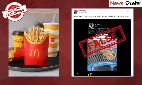 A video claiming to show the unappetizing preparation of McDonaldās chicken nuggets is viral on social media.