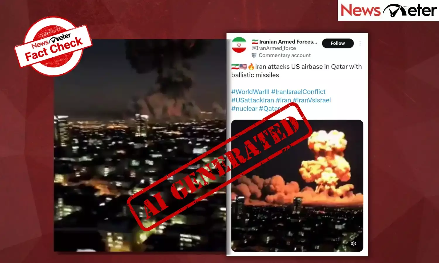 Fact Check: Iran attacks US airbase in Qatar? Yes, but viral video is AI-generated