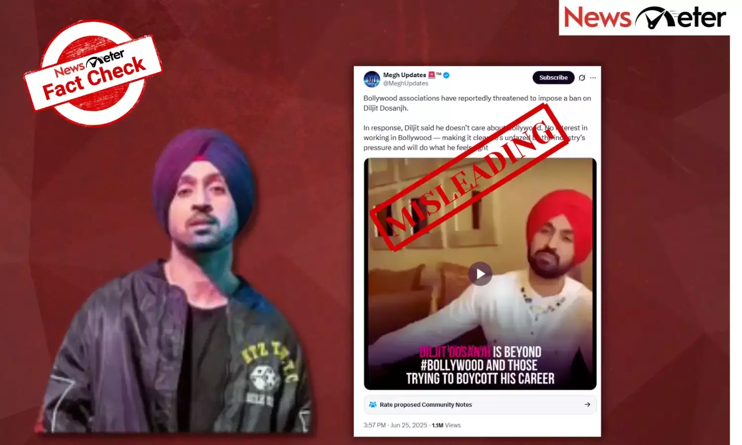 Fact Check: Diljit Dosanjh quits Bollywood after backlash over Pakistani co-star? Here are the facts