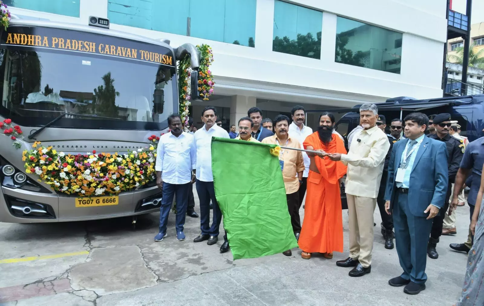 CM Naidu flags off Caravan Tourism in AP, signs MoUs worth Rs 10,329 crore at conclave CM Naidu flags off Caravan Tourism in AP, signs MoUs worth Rs 10,329 crore at conclave