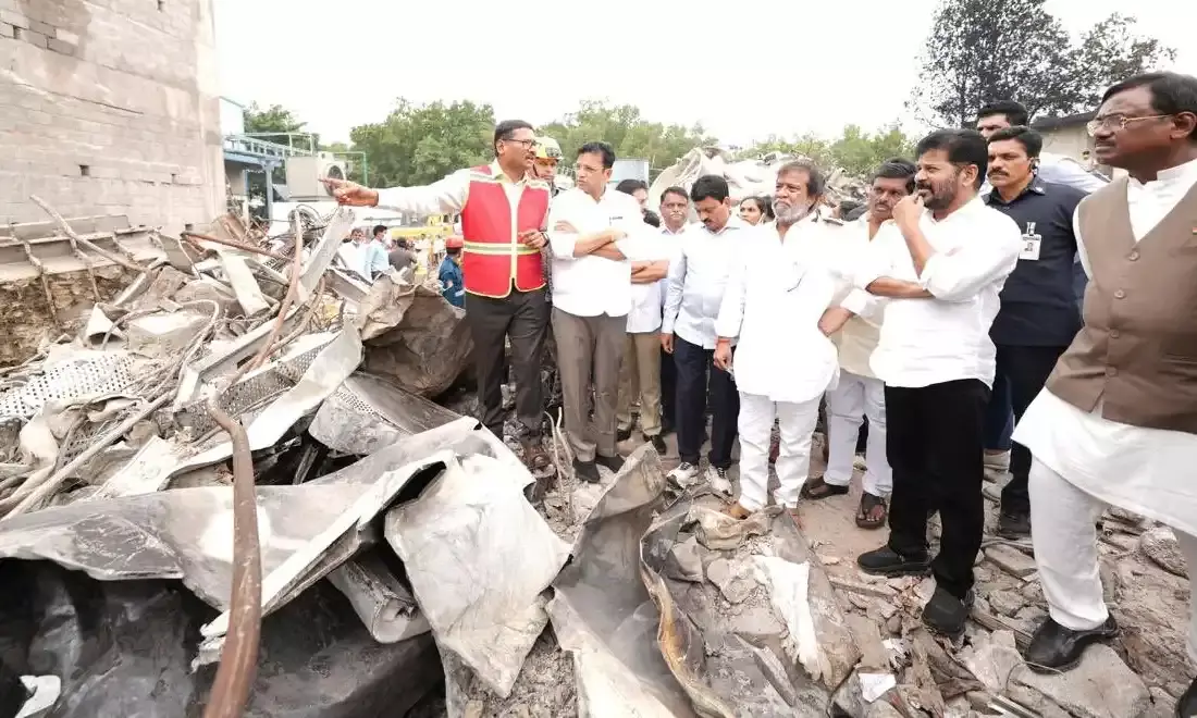 Sigachi Pharma blast: CM Revanth visits site, announces Rs 1 crore aid from factory
