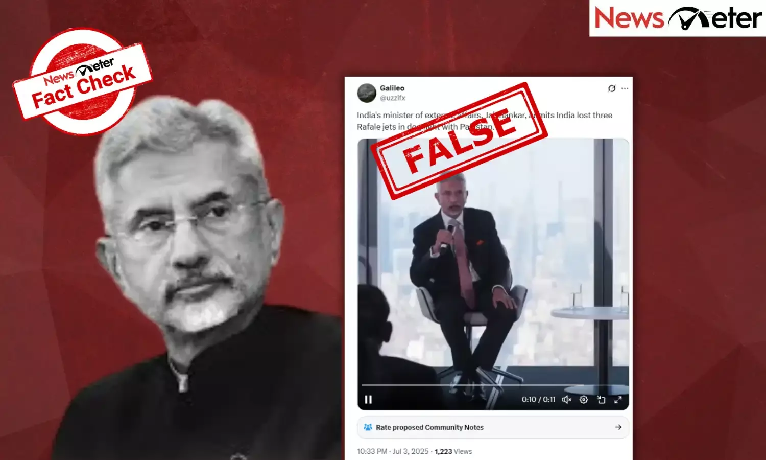 Fact Check: Jaishankar admits India lost 3 Rafale jets during Operation Sindoor? No, viral video is manipulated