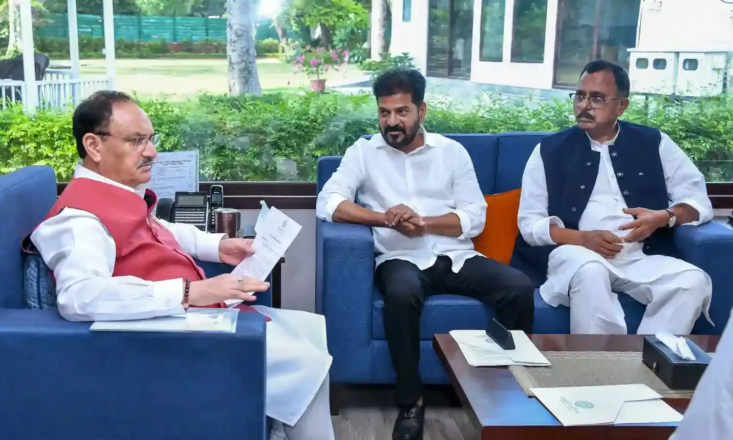 CM Revanth meets Goyal and Nadda, seeks Centre’s backing for Zaheerabad Smart City, urea supply