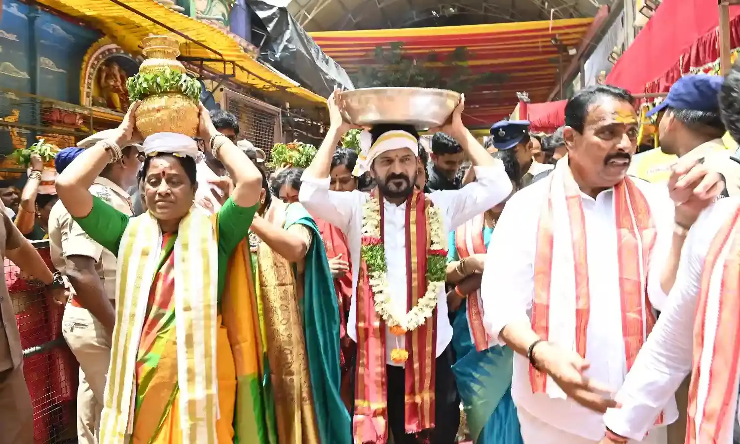 Thousands visit Ujjaini Mahankali temple for Bonalu in Secunderabad; CM Revanth offers silk robes