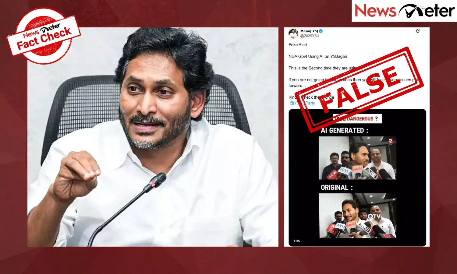 A video of YS Jagan Mohan Reddy saying ‘Hindi is a national Language’ is circulating with the claim that it is AI-generated and the former AP CM did not make the statement.