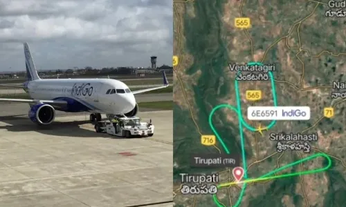 Mid-air panic: IndiGo flight to Hyderabad circles in air for 40 minutes before landing at Tirupati Airport