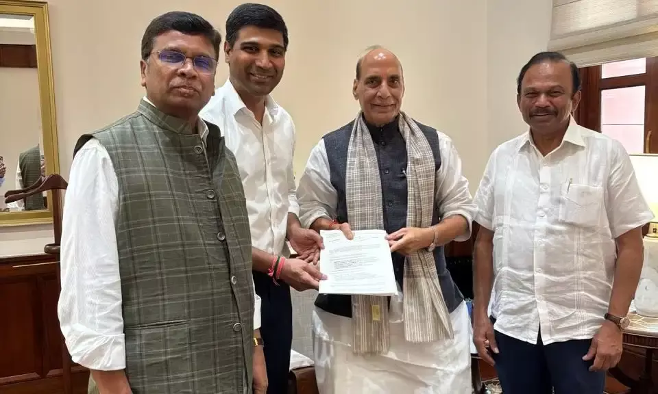 TDP MPs meet Rajnath Singh, submit proposals for 4 defence-aerospace manufacturing hubs in AP