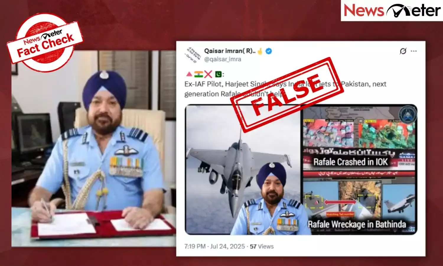 Fact Check: Former IAF pilot admits India lost Rafale jets during Operation Sindoor? No, Harjeet Singh passed away in 2023