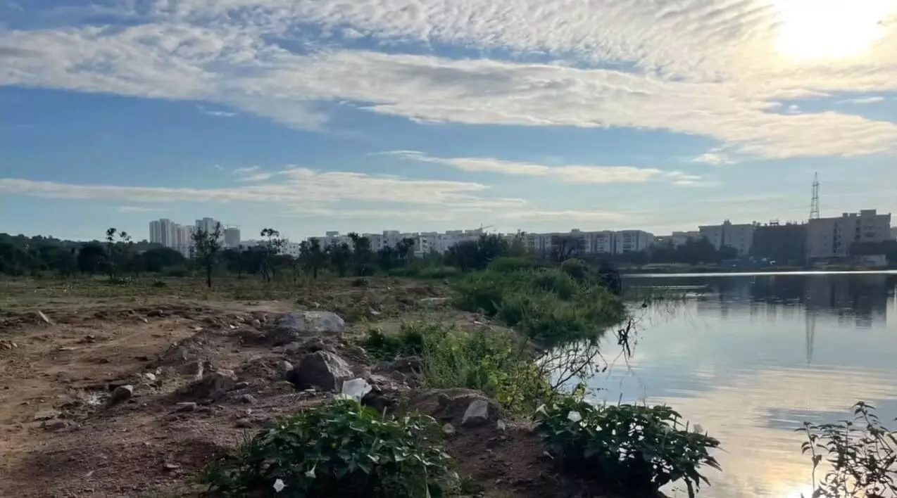 From 50 acres to just 12: HYDRAA orders removal of soil dumped on Mushkin Lake in Manikonda From 50 acres to just 12: HYDRAA orders removal of soil dumped on Mushkin Lake in Manikonda