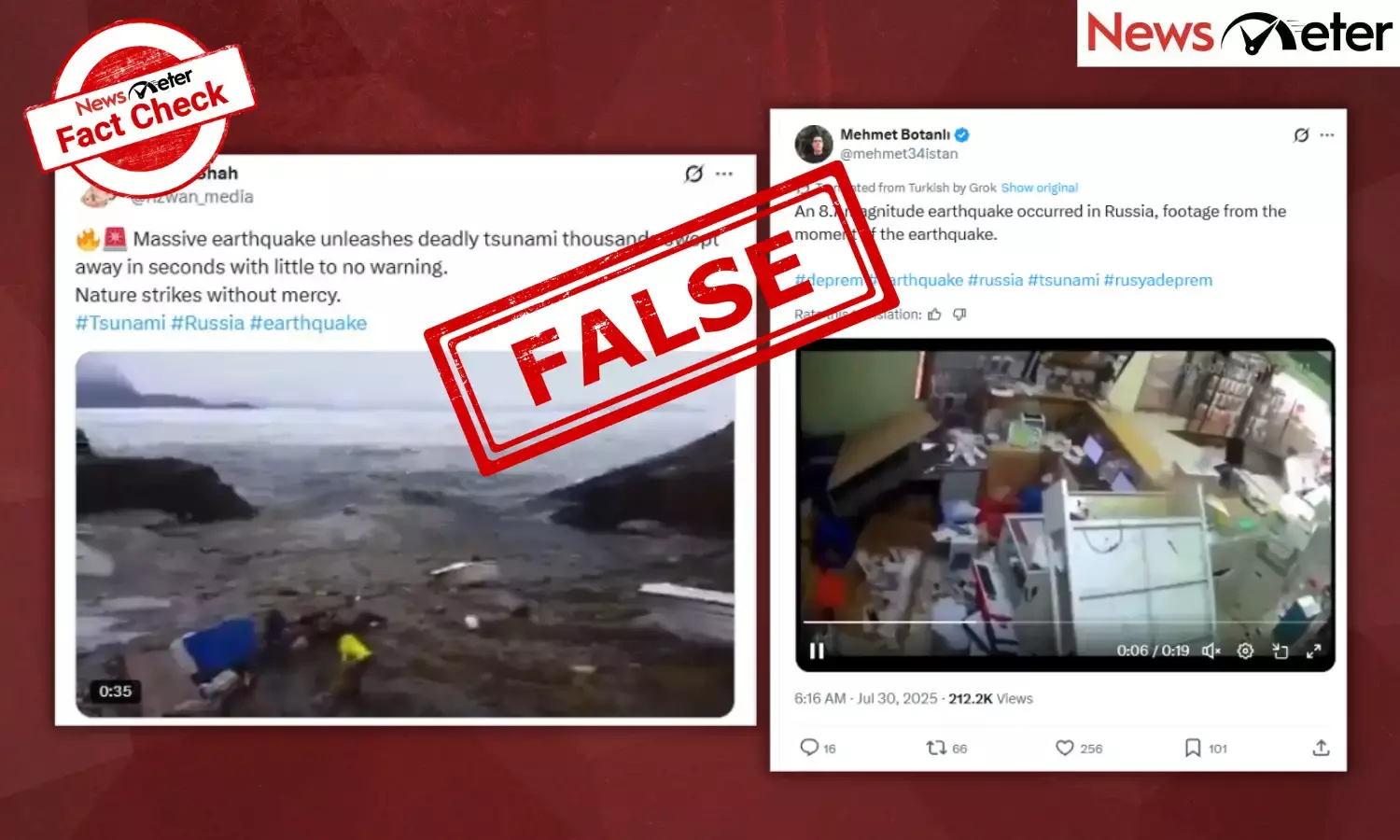 Fact Check: Russia earthquake results in tsunami hitting seacoast, store collapsing? Viral videos are old