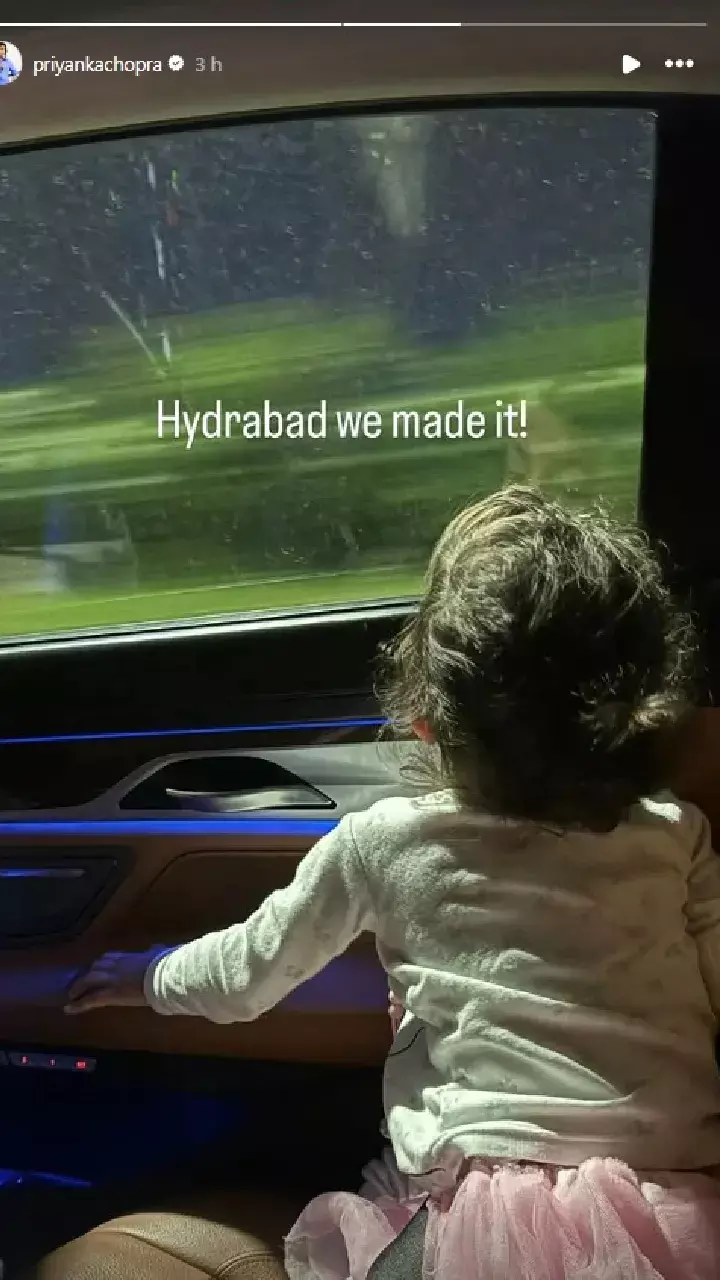 Priyanka Chopra Jonas Lands in Hyderabad with Daughter Malti Marie