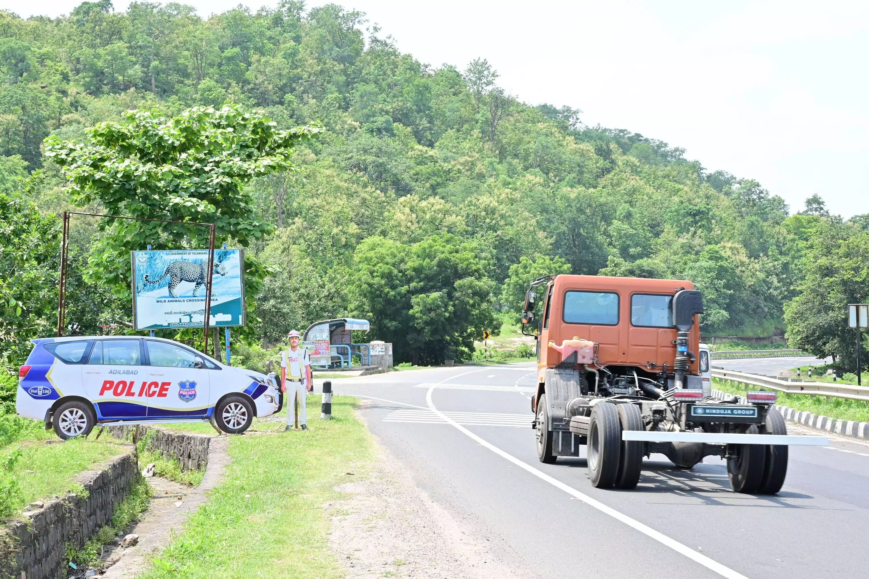 Nirmal police use their life-size cutouts on highway to scare speeding drivers into slowing down Nirmal police use their life-size cutouts on highway to scare speeding drivers into slowing down