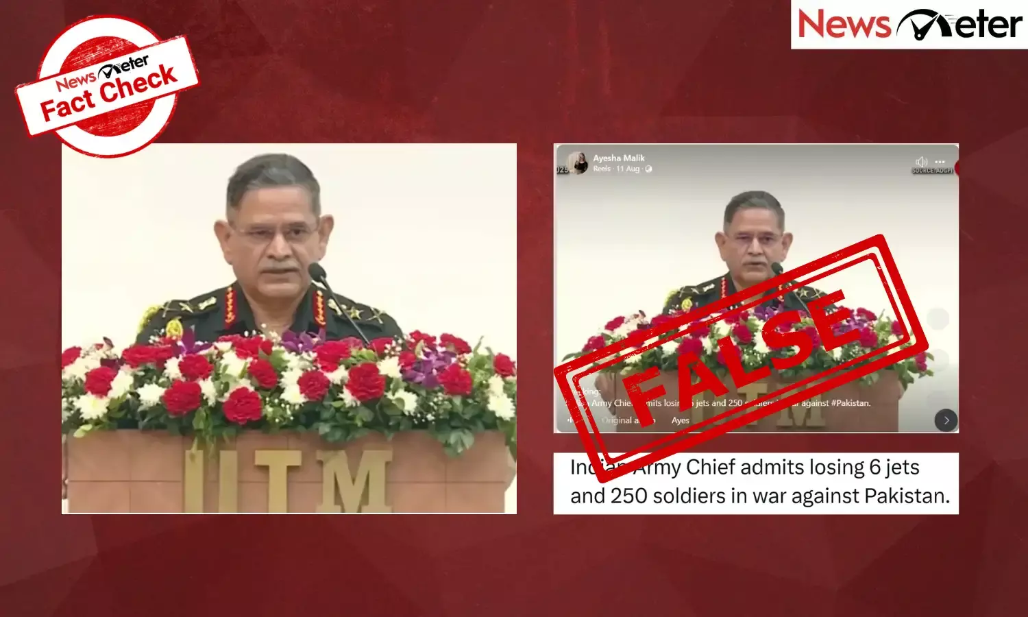 Fact Check: Army Chief admits India lost six jets, 250 soldiers in Operation Sindoor? No, video is AI-manipulated