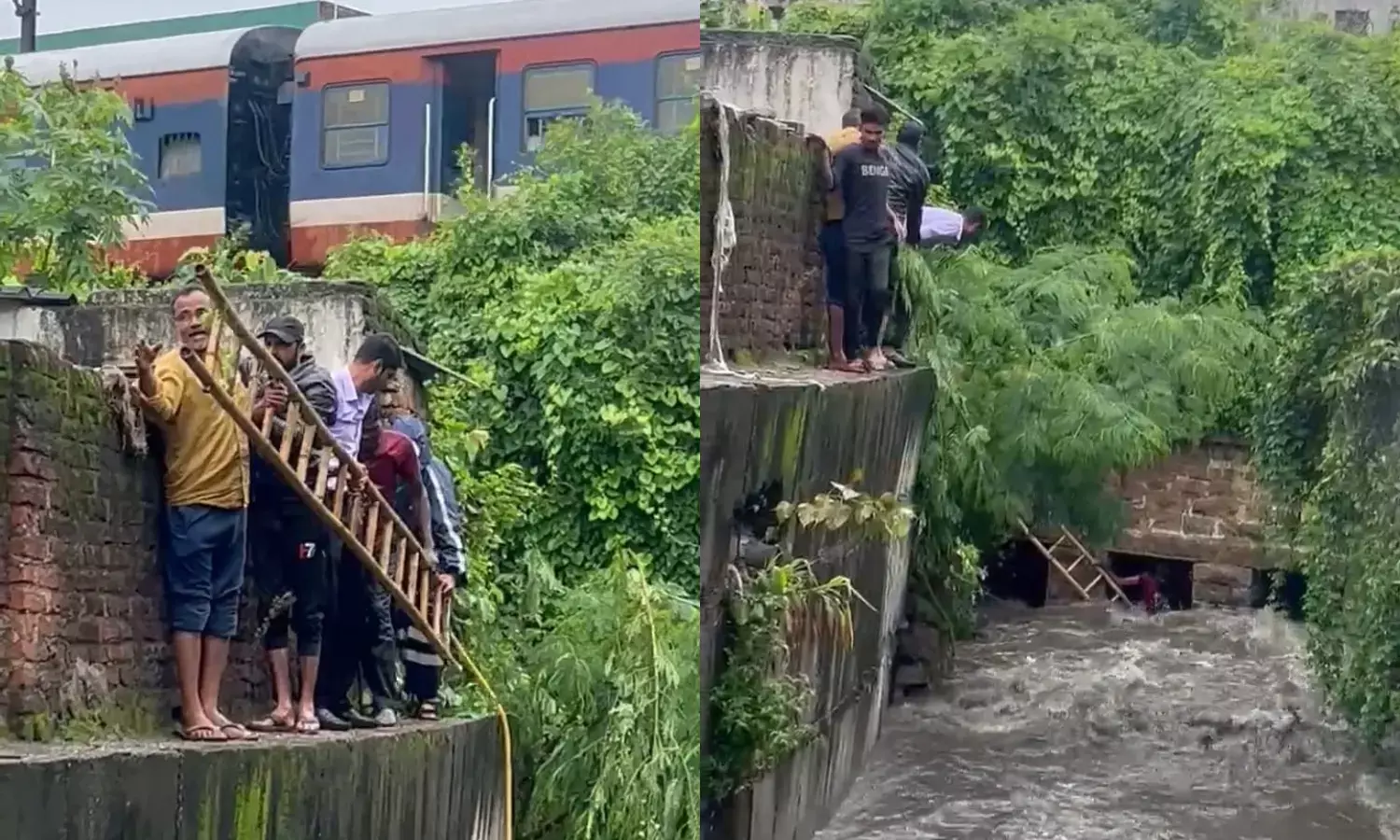 Video: 35-year-old saved from being swept away in Yakutpura drain by HYDRAA