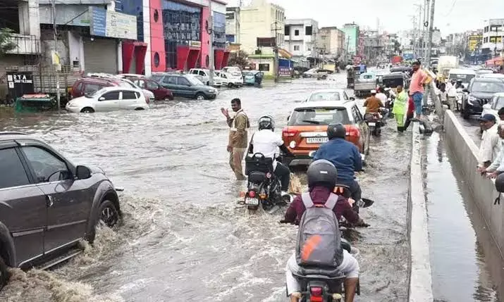 Rajendranagar records highest of 52.3 mm, Heavy rains lash Hyderabad