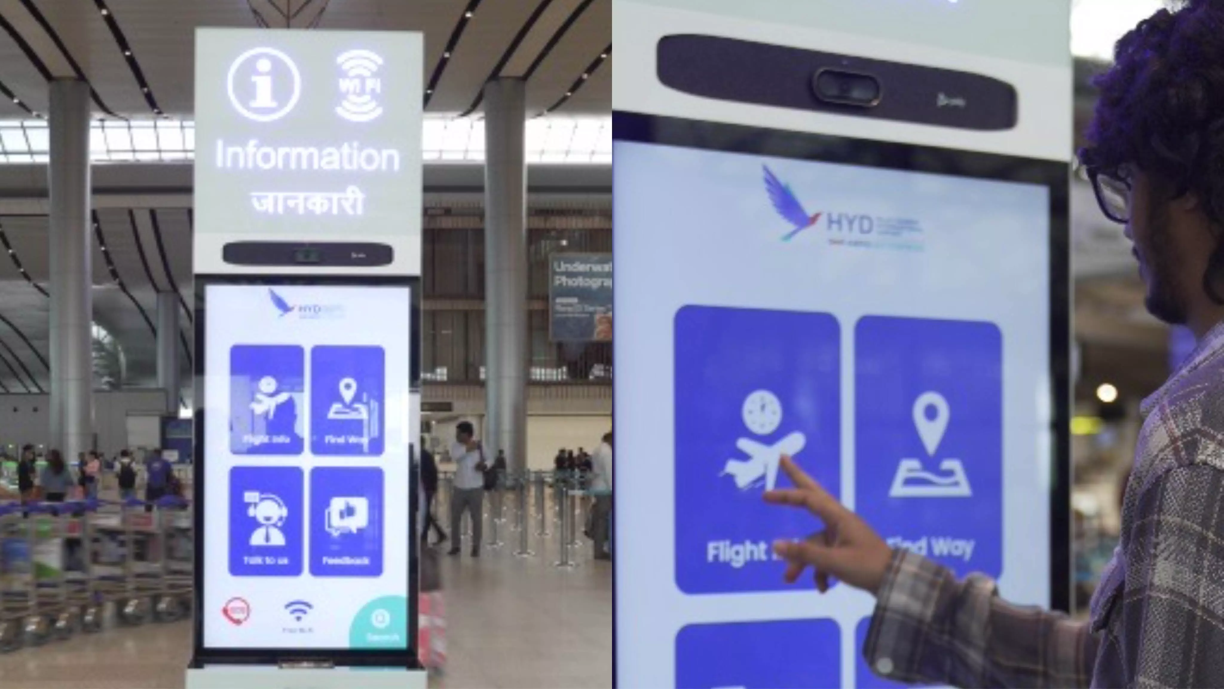 Hyderabad Airport launches virtual kiosks and smart maps for flight, emergency updates Hyderabad Airport launches virtual kiosks and smart maps for flight, emergency updates