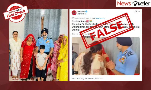 A video claiming to show Air Chief Marshal AP Singh allegedly consoling the mother of missing Indian pilot Shivangi Singh is going viral on social media.