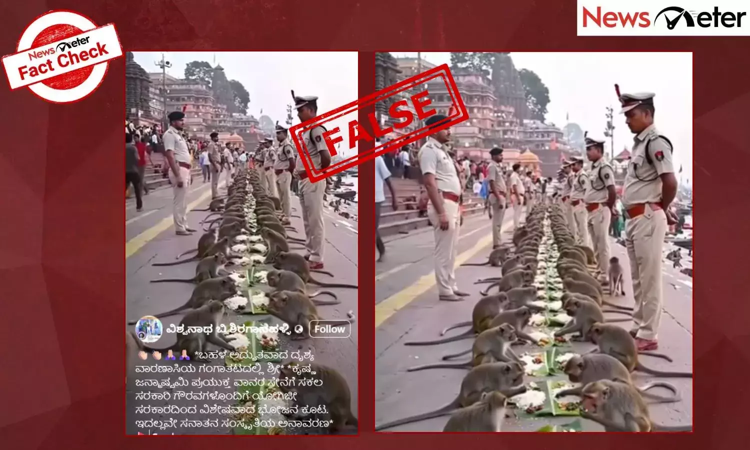 Fact Check: ವಾರಣಾಸಿಯಲ್ಲಿ ಕೃಷ್ಣ ಜನ್ಮಾಷ್ಟಮಿ ನಿಮಿತ್ತ ವಾನರ ಸೇನೆಗೆ ಭೋಜನ ಕೂಟ ಎಂದು ಎಐ ವೀಡಿಯೊ ವೈರಲ್