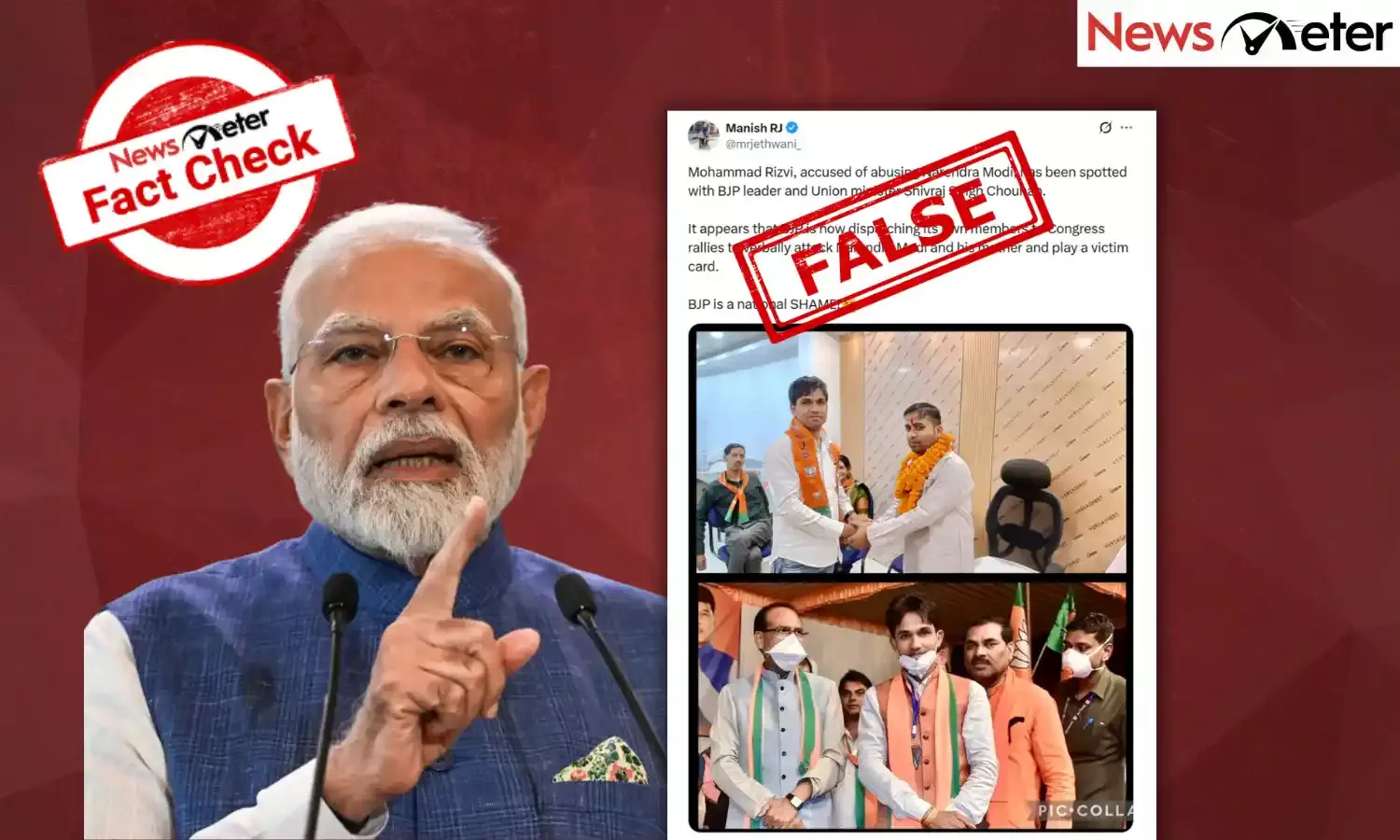 Fact Check: BJP supporter in viral photos is not the man held for remarks on PM Modi in Bihar