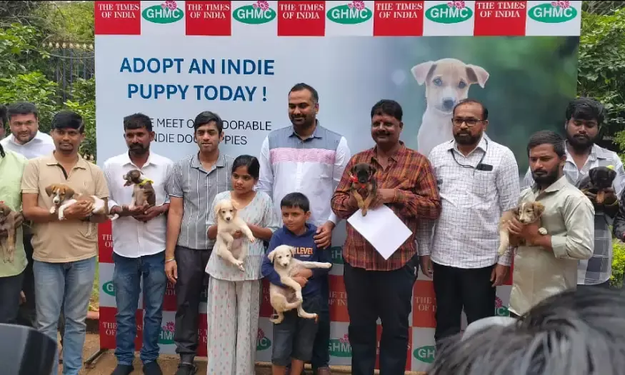 22 indie puppies find homes at GHMC’s second adoption drive at KBR Park