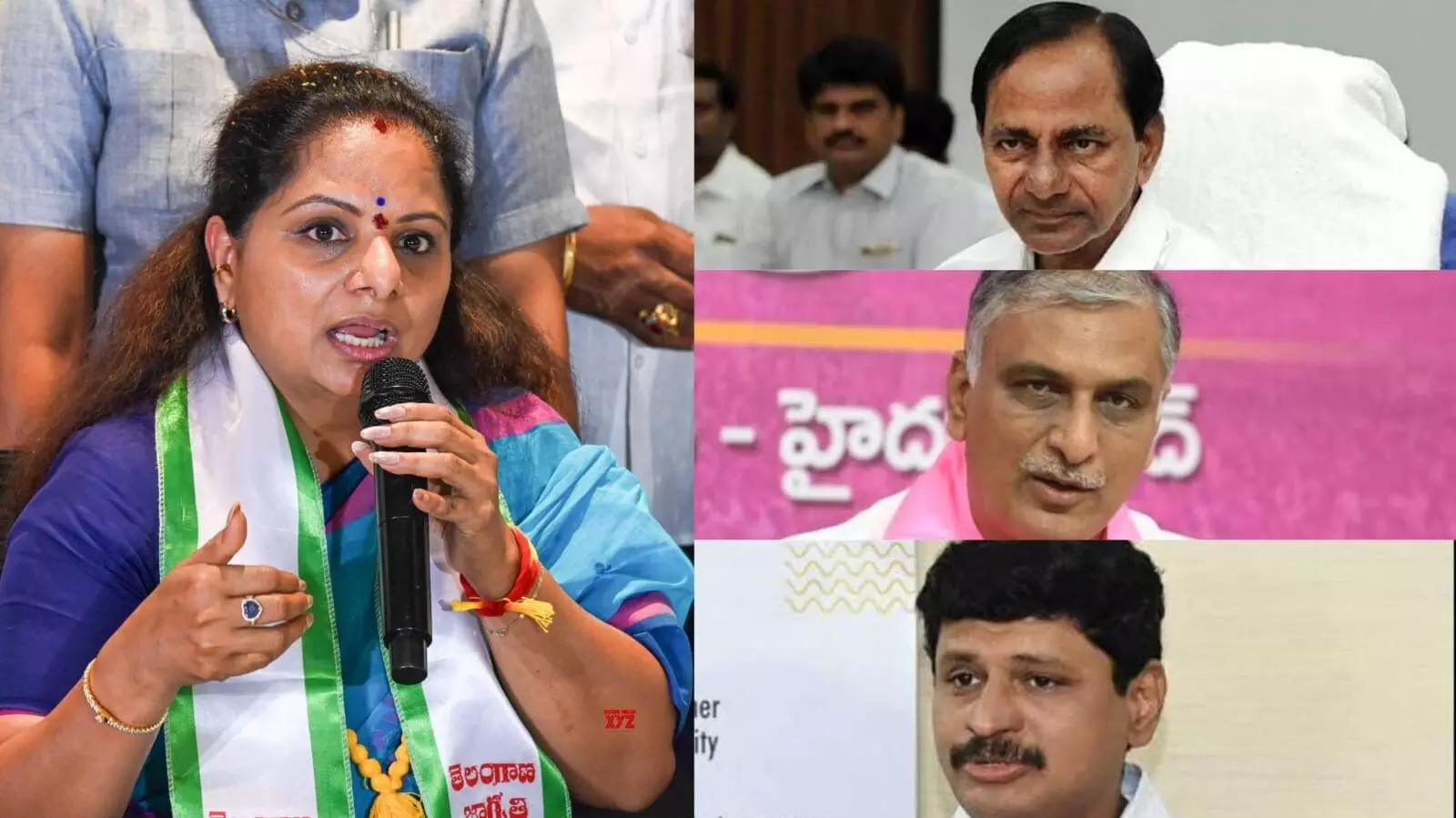 Because of Santhosh and Harish Rao, KCR is facing Kaleshwaram corruption allegations : Kavitha Because of Santhosh and Harish Rao, KCR is facing Kaleshwaram corruption allegations : Kavitha