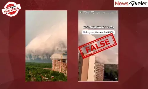Fact Check: Gurugram sees ādoomsdayā clouds rolling in? No, itās old video from Ukraine