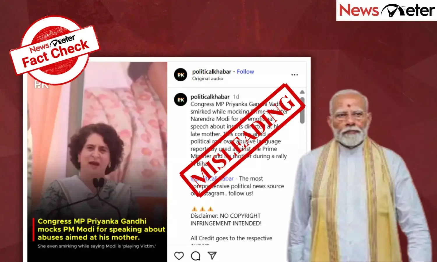 Fact Check: Priyanka Gandhi mocks PM Modi over Bihar incident? No, here are facts