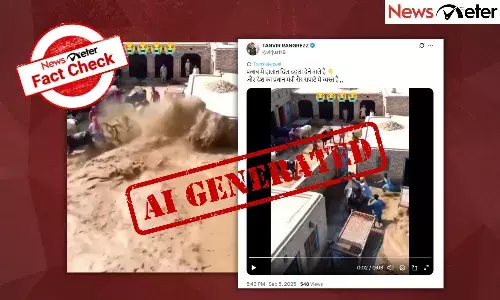 Fact Check: Punjab floodwater washes away house, cattle? Viral video is AI-generated