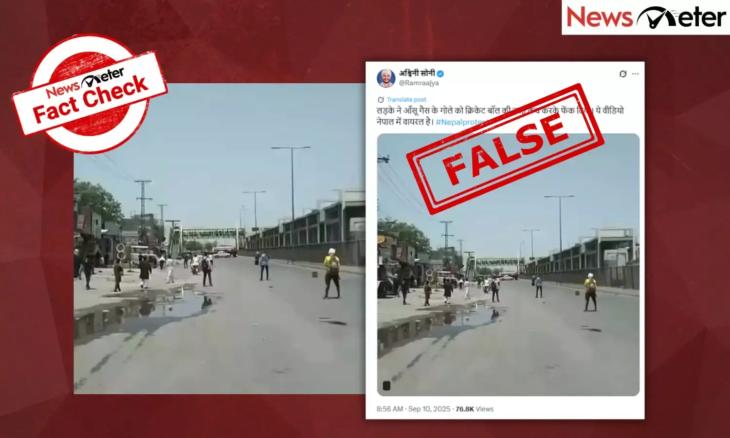 Fact Check: Nepali protestor tosses tear gas canister with hand? No, video is from Pakistan 2022
