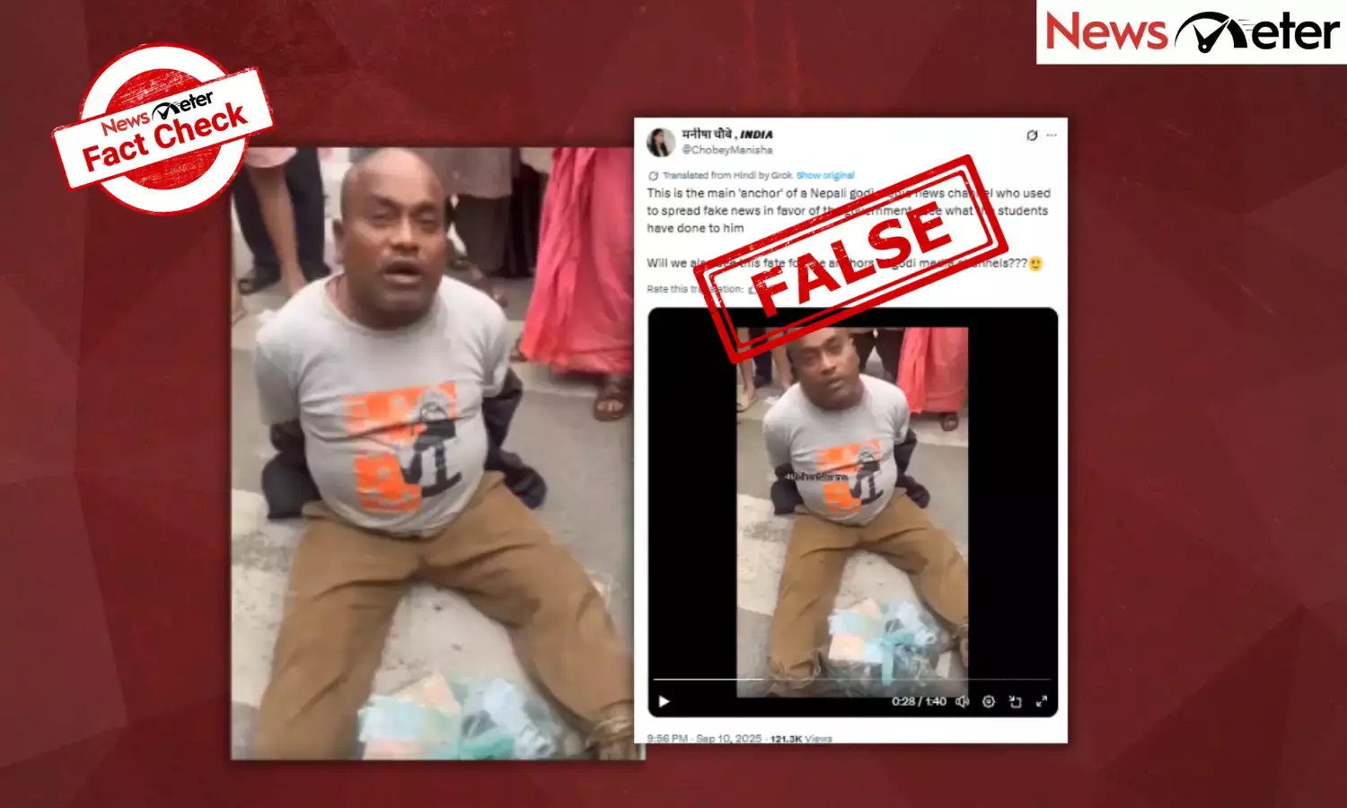 Fact Check: Nepal protests – Pro-govt journalist assaulted in public? No, video shows a bank thief