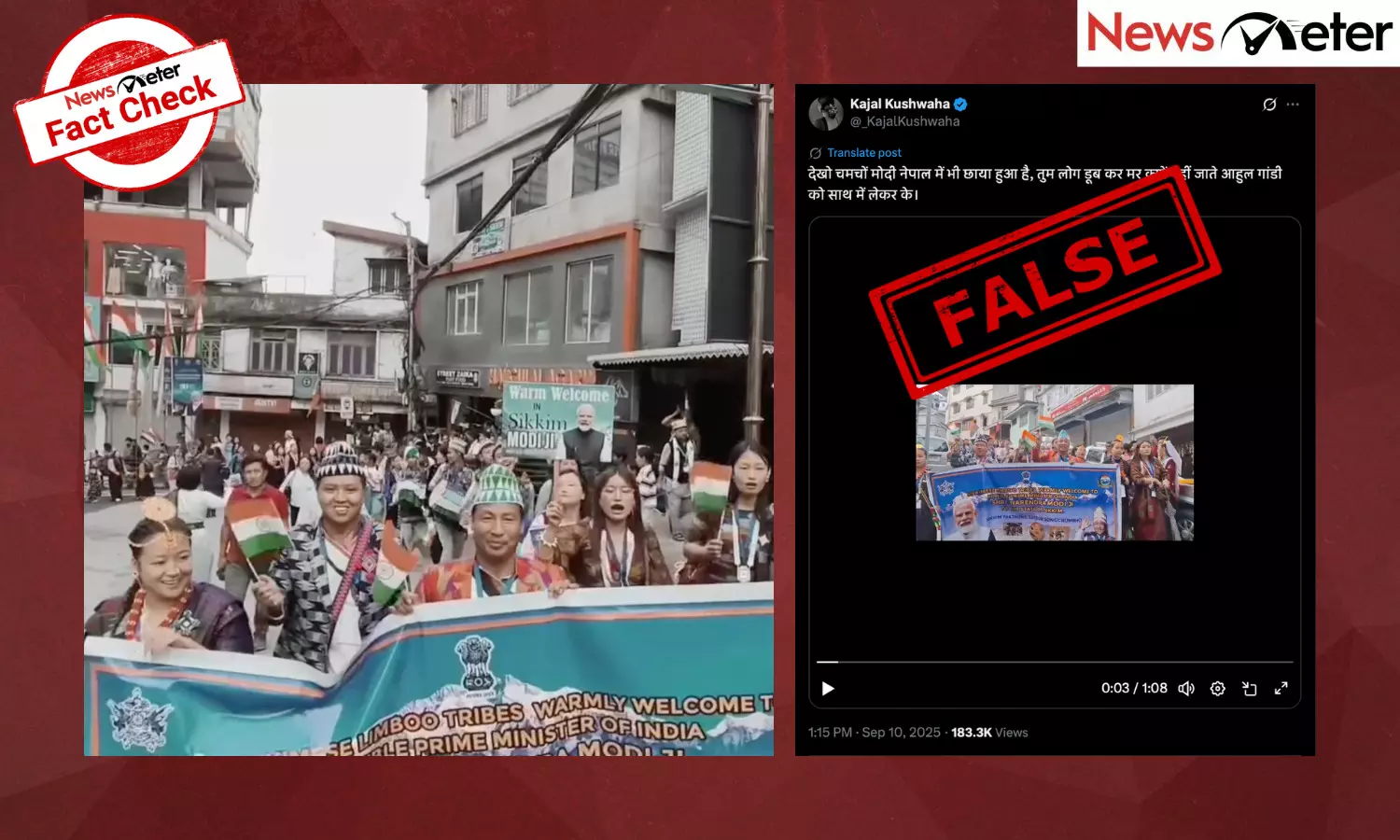 A viral video claims that people in Nepal marched in support of Prime Minister Narendra Modi amid the ongoing crisis. A viral video claims that people in Nepal marched in support of Prime Minister Narendra Modi amid the ongoing crisis.