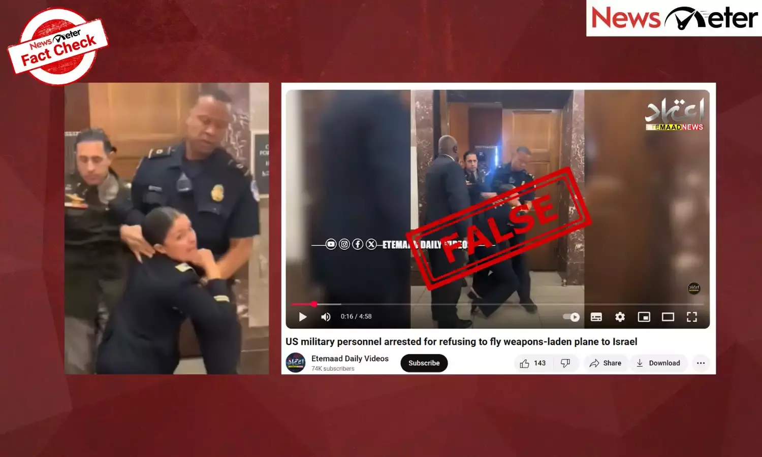 Fact Check: US military pilots arrested for refusing to fly weapons to Israel? No, it was for disruption during senate hearing