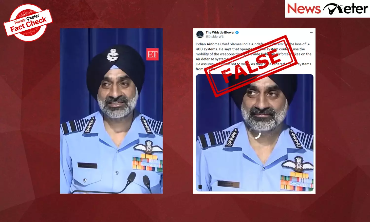 Fact Check: Air Chief says two S-400 batteries lost in Operation Sindoor? No, video is AI-manipulated Fact Check: Air Chief says two S-400 batteries lost in Operation Sindoor? No, video is AI-manipulated