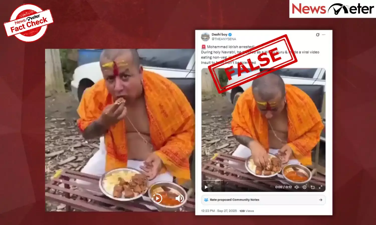 Fact Check: Muslim man masquerade as Pandit, eats non-veg? No, here are the facts