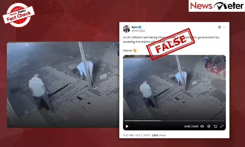 Fact Check: Uttar Pradesh citizens do govt work, cover open drains? No, video is reversed Fact Check: Uttar Pradesh citizens do govt work, cover open drains? No, video is reversed