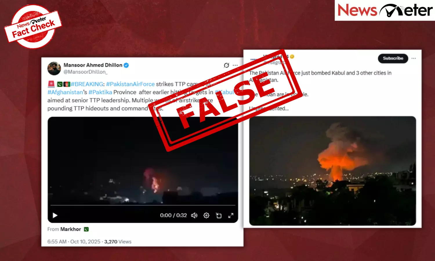 Fact Check: Pakistan’s airstrikes on Kabul, explosions at night? Visuals show unrelated footage Fact Check: Pakistan’s airstrikes on Kabul, explosions at night? Visuals show unrelated footage