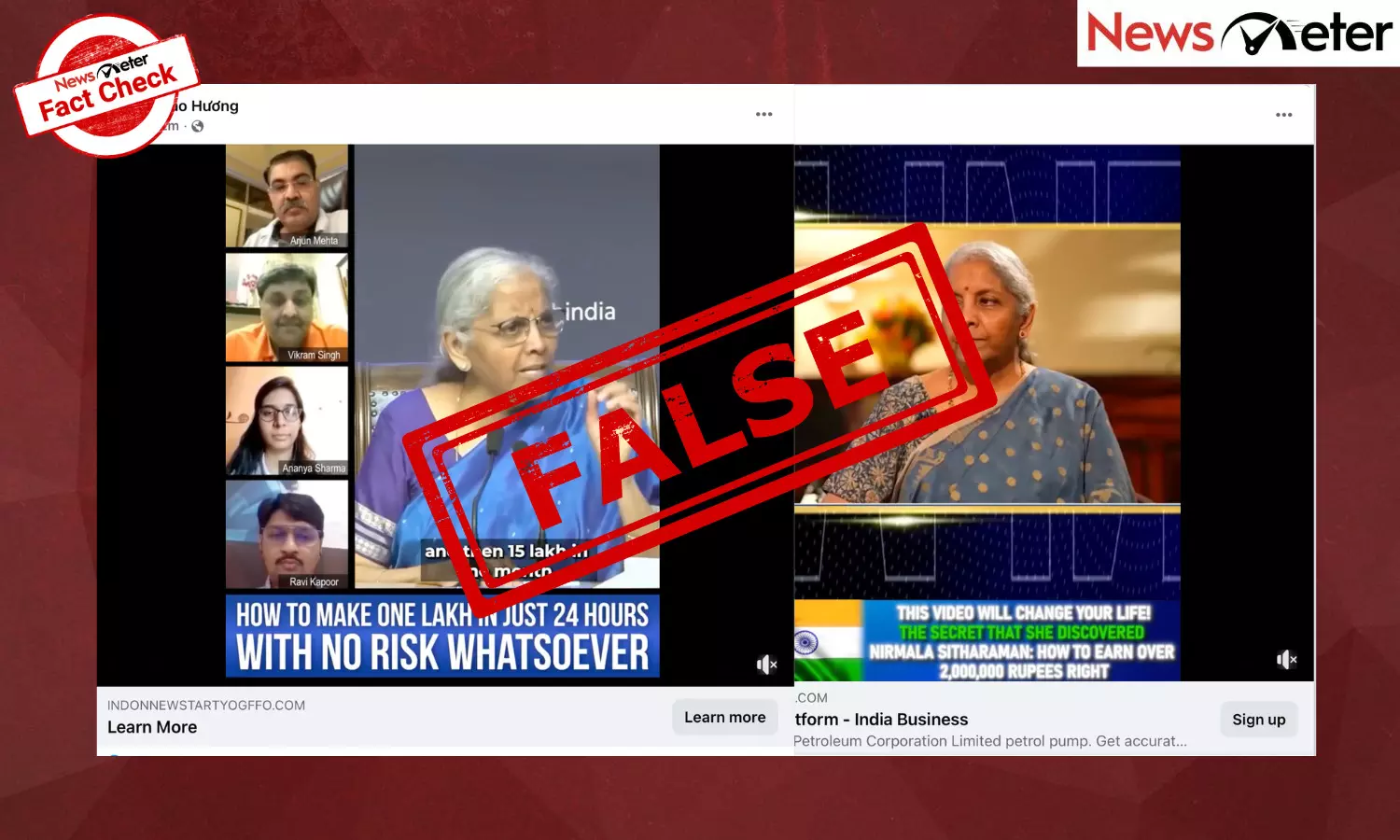 Fact Check: Nirmala Sitharaman endorses investment platforms? No, videos are AI-manipulated Fact Check: Nirmala Sitharaman endorses investment platforms? No, videos are AI-manipulated