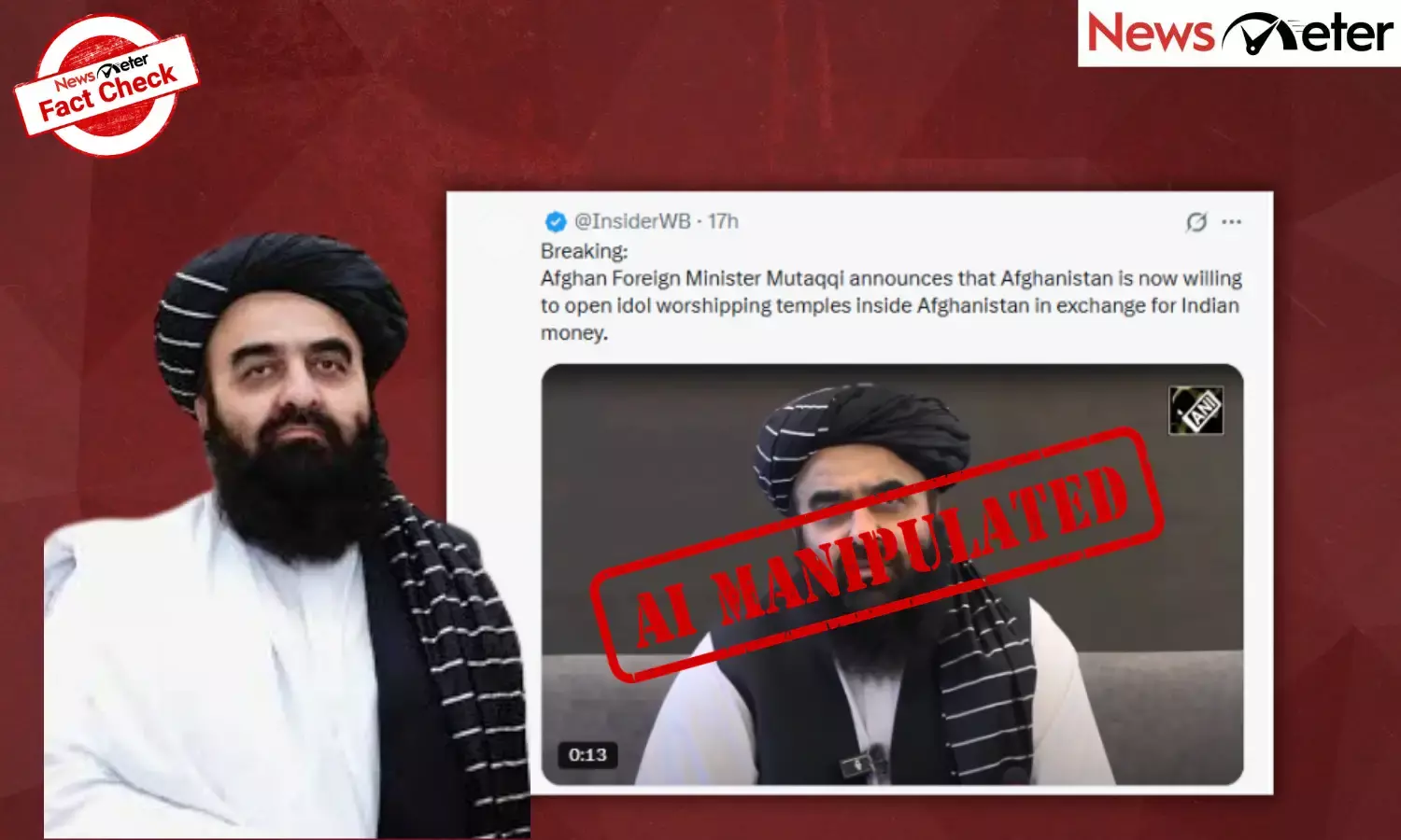 Fact Check: Afghanistan’s FM Mutaqqi announces Hindu temples? No, video is AI-manipulated