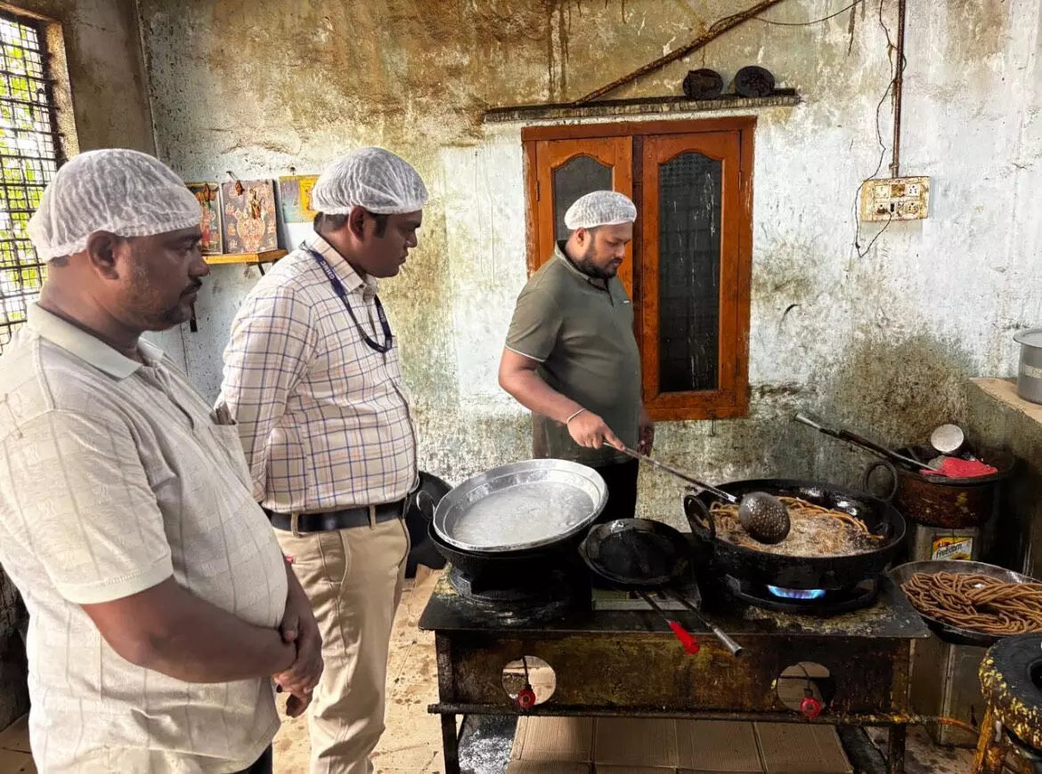 27 sweet shops in Hyderabad checked for food safety; officials find dirty ovens, fly infestations 27 sweet shops in Hyderabad checked for food safety; officials find dirty ovens, fly infestations